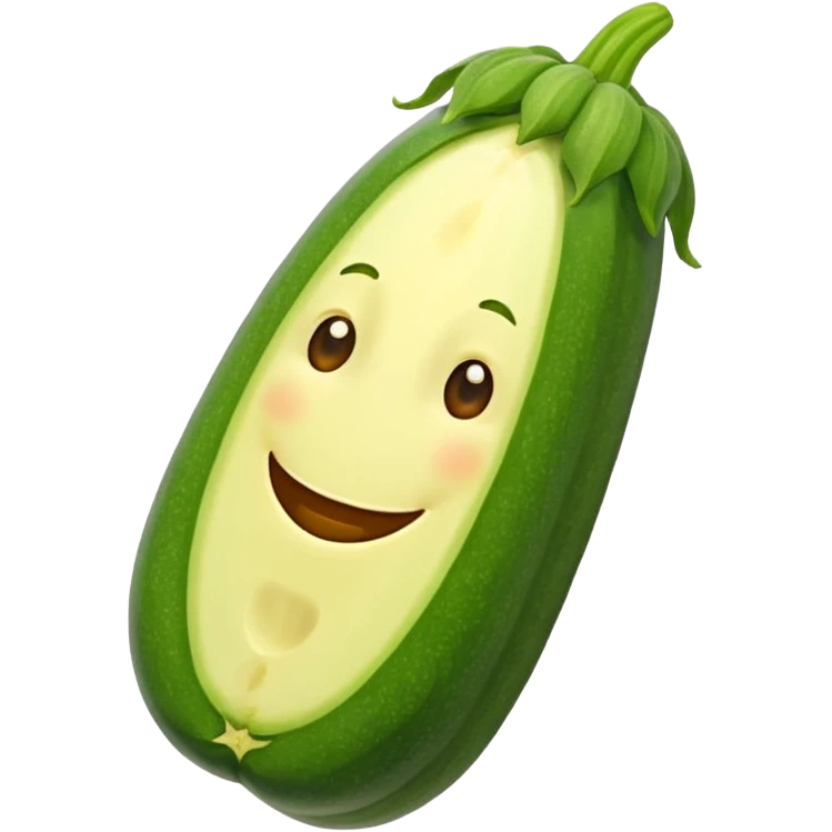 zucchini made out of pickle with a face emoji