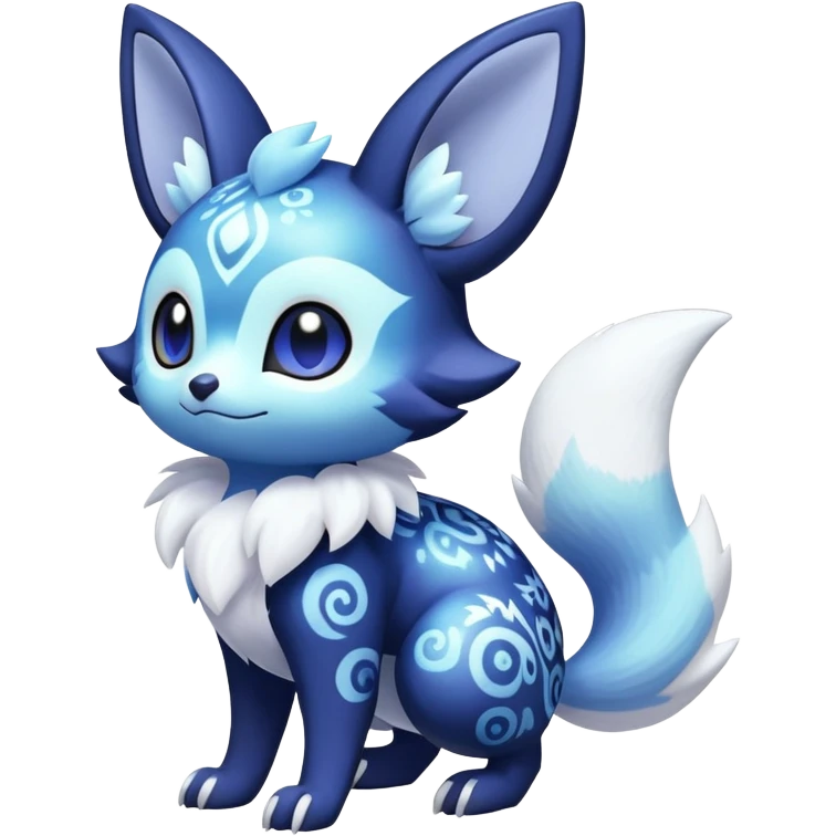 Shiny snowy pastel Noibat-Meowstic-Umbreon-Fakémon-hybrid-creature (full body)  emoji