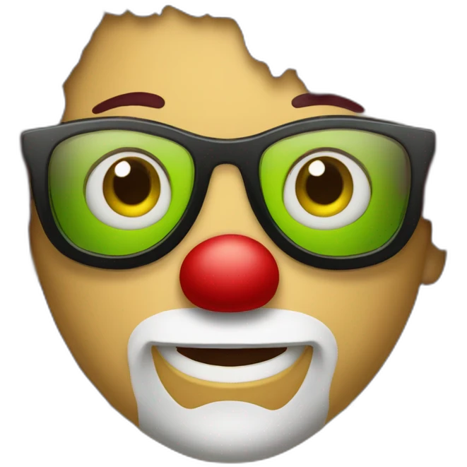 Payaso con cabello verde y gafas blnacas emoji