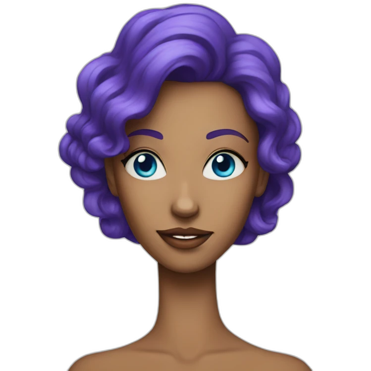 Queen with blue eyes and purple hair emoji
