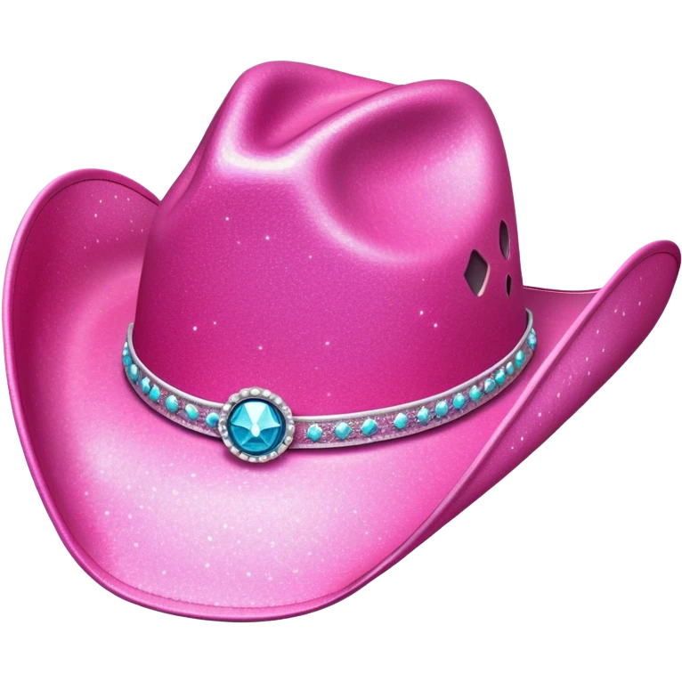 Make a pink glittery cowgirl hat emoji