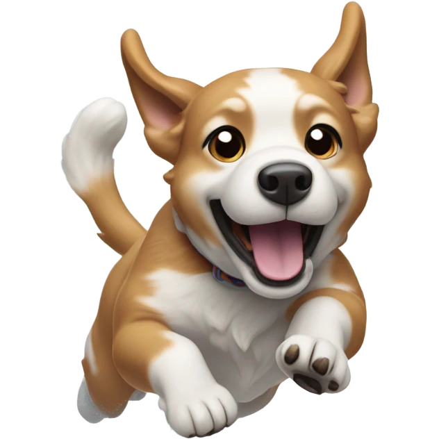 Dog playing in the snow emoji