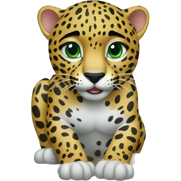Jaguar with waterfalls like background emoji