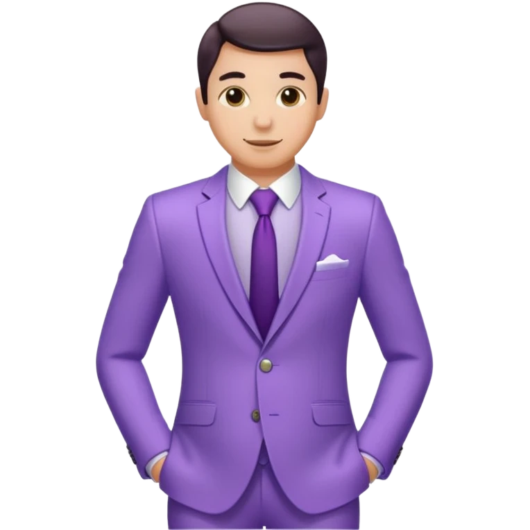 lavender-purple Suit, smooth rounded neckline, simple design, glossy surface, plain background. emoji