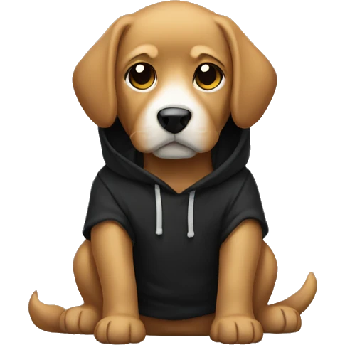 dog in black hoddie  emoji