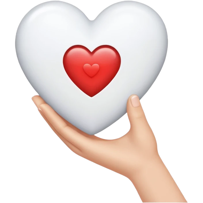 White love heart emoji in hand emoji emoji
