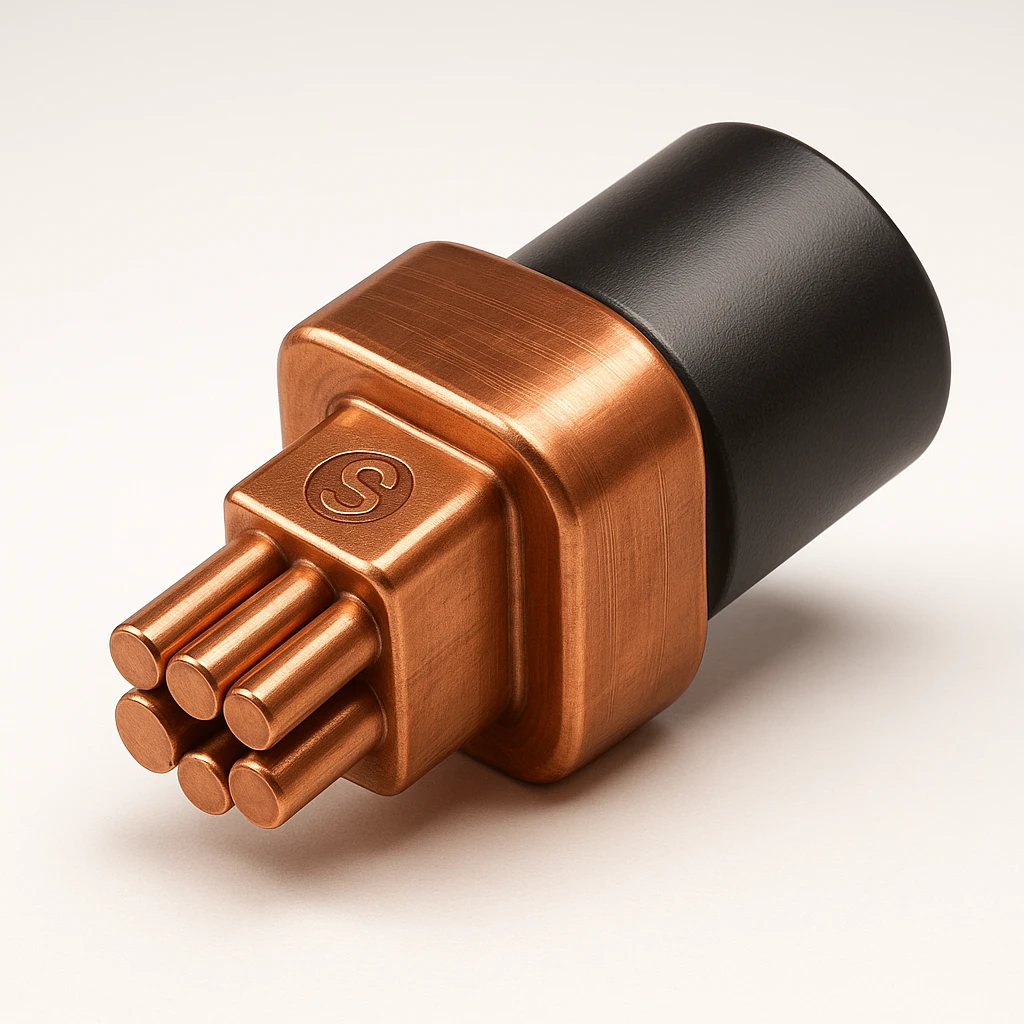 copper cable with black insulation, detailed, icon style emoji