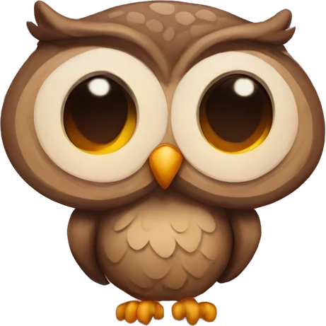 owl cute with heart emoji