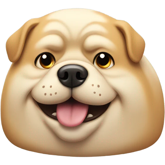 Fat dog eating  emoji