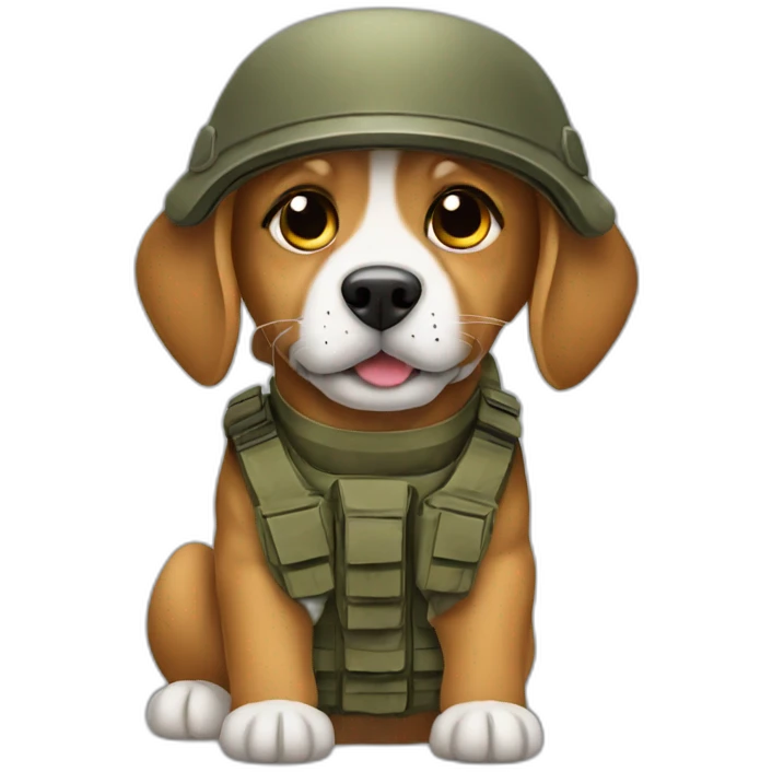 Dog in army emoji