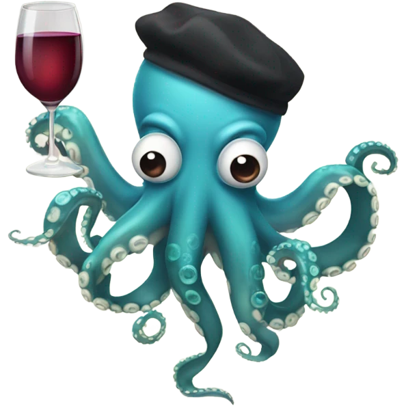 Octopus drinking wine emoji