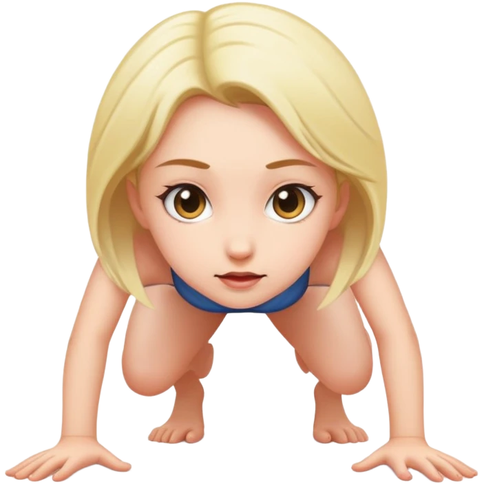 naked girl stands on all fours and shows her vagina emoji