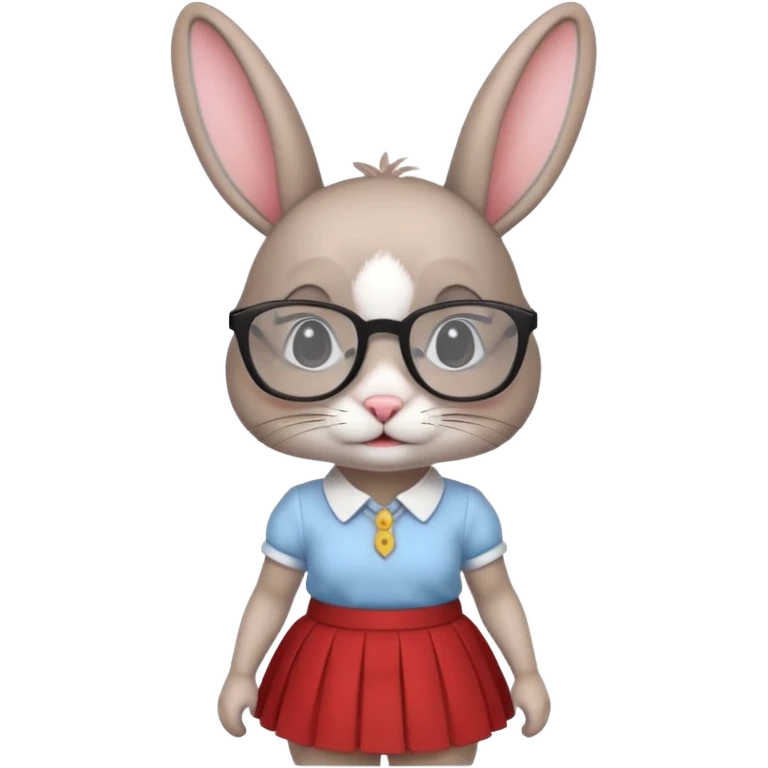 rabbit with glasses and sgirt emoji