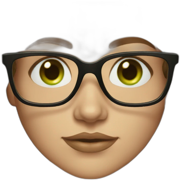woman-with-wavy-brown-hair-square-glasses-green-eyes emoji