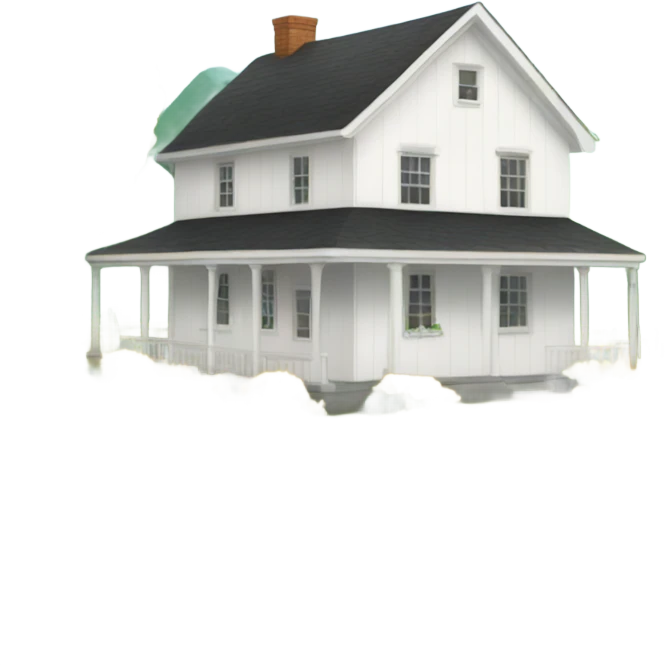 Farmhouse with a white picket fence emoji