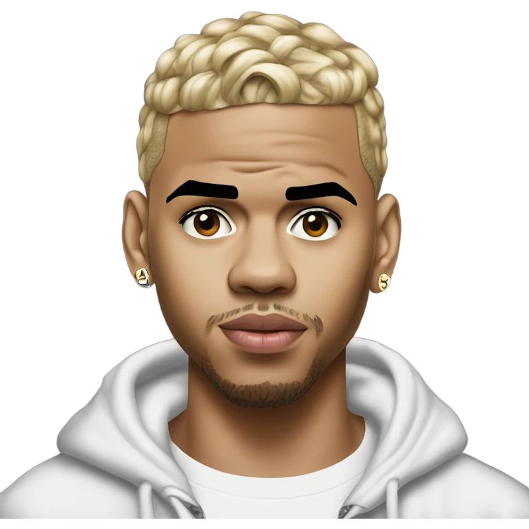 Hyper Realistic Chris Brown  Karruche Tran romantic photo  emoji