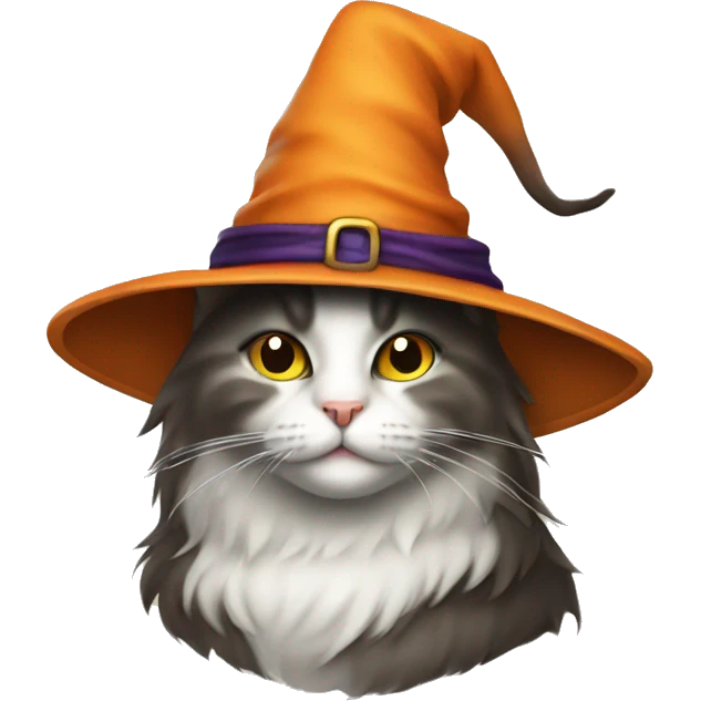A cat with a witch hat  emoji