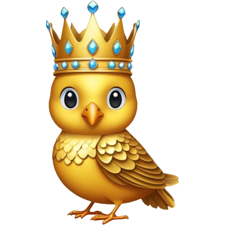 bird with crown and big earrings single vibrant colour  emoji