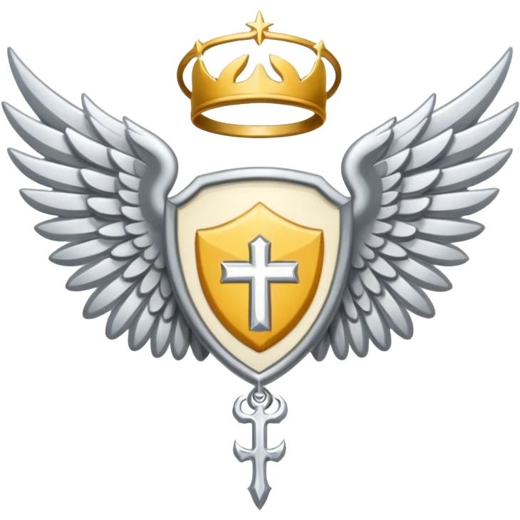 holy saint emblem with silver or white wings  emoji
