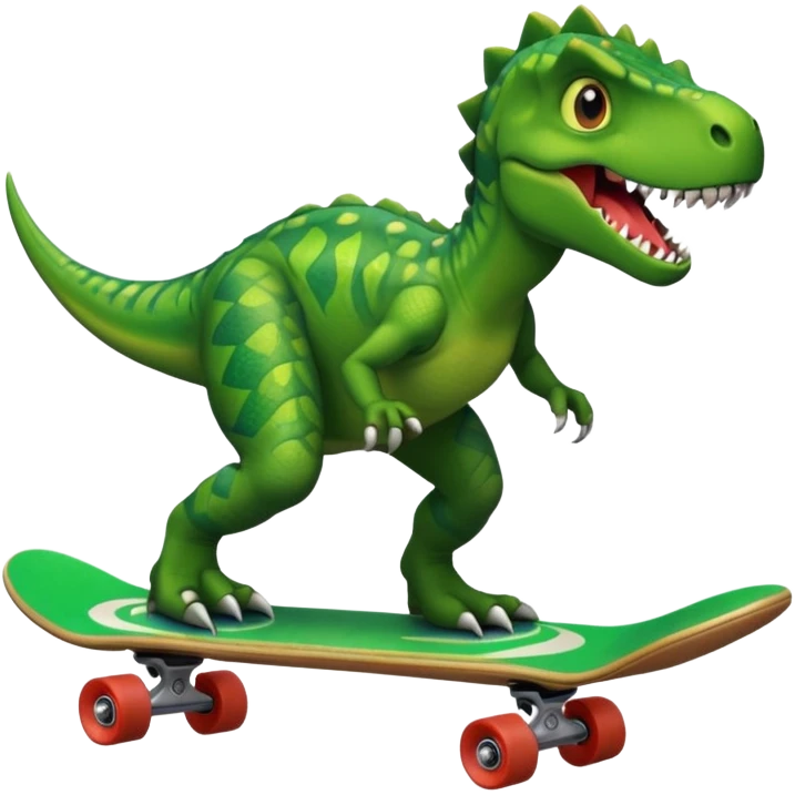Dinosaur on a skateboard emoji