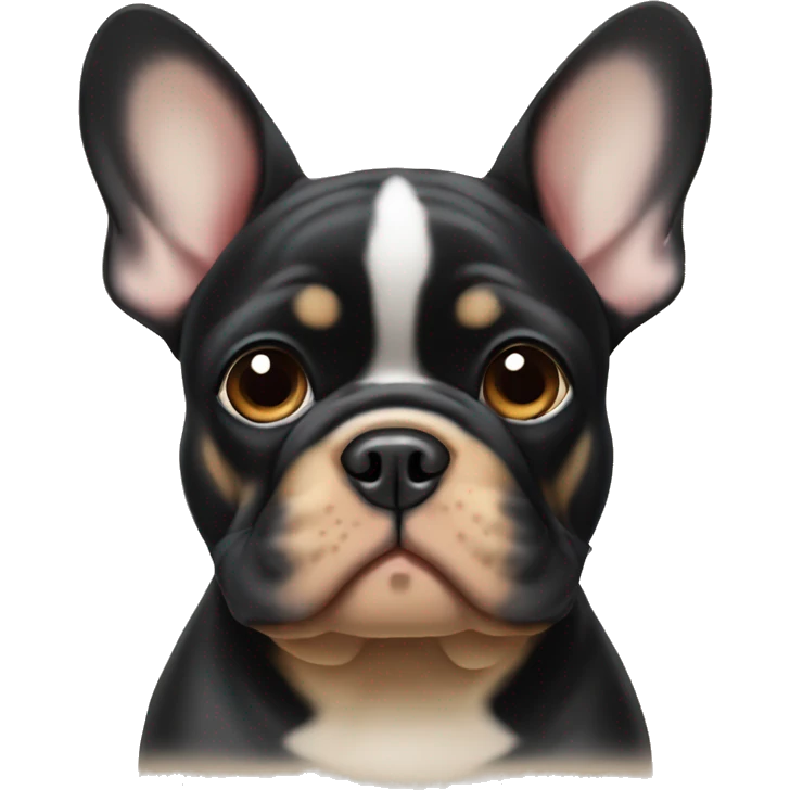 Black-and-tan French bulldog so with puppy eyes  emoji