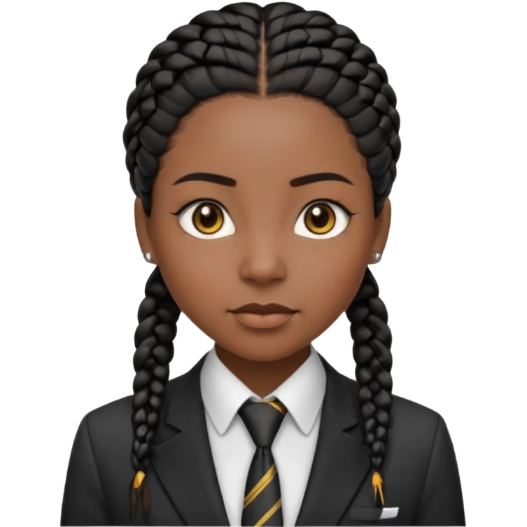 cornrows black haired black woman with tie and blazer emoji