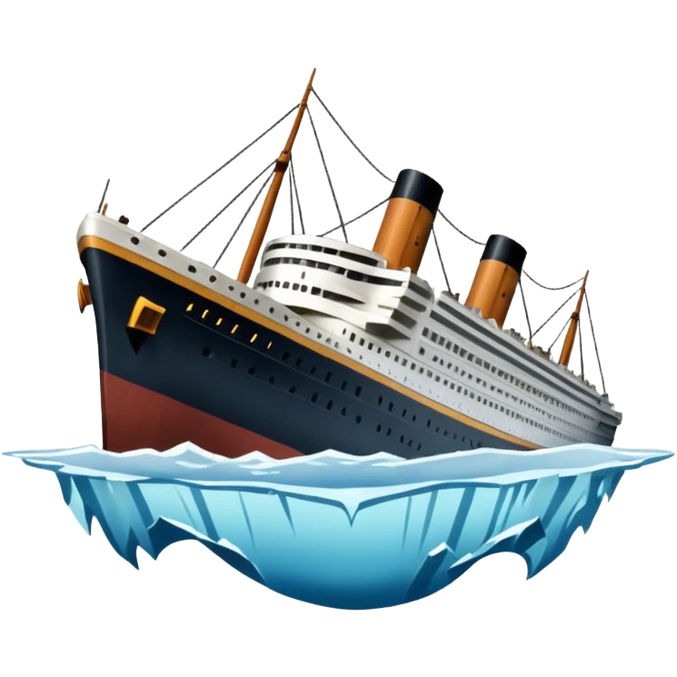 Make the Titanic sinking in the front In splits In the middle emoji