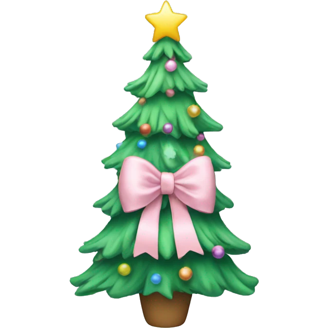 Christmas tree with pastel bows emoji