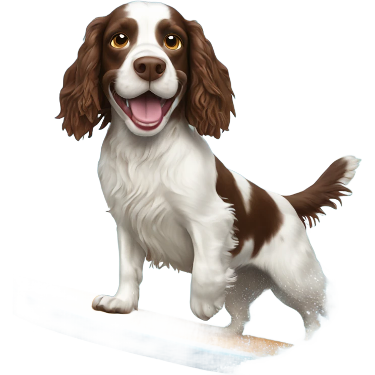 Springer spaniel surfing emoji