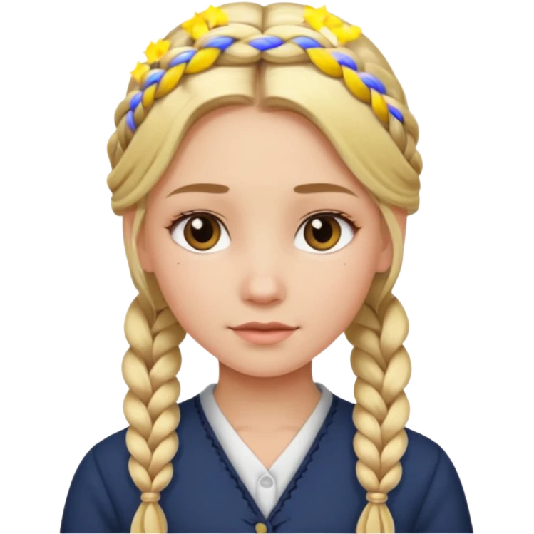 girl with blonde braid, middle part emoji