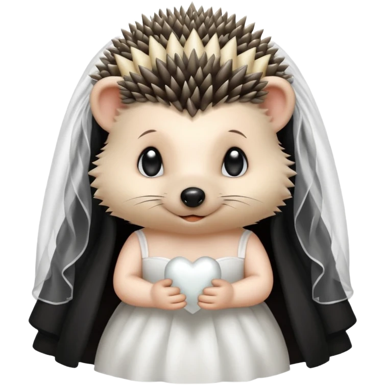 black bride hedgehog emoji