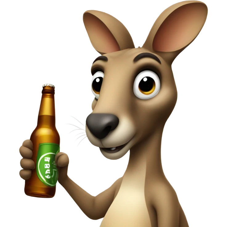 a kangaroo drinking beer emoji
