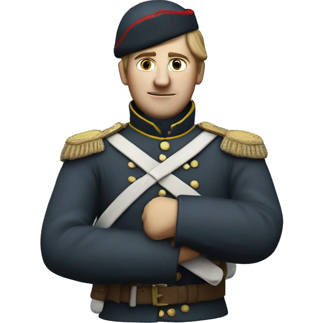 soldier in the Crimean War with a plaster cast on his arm emoji