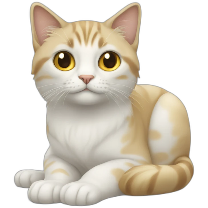 白猫 蓝色和黄色的眼睛 emoji