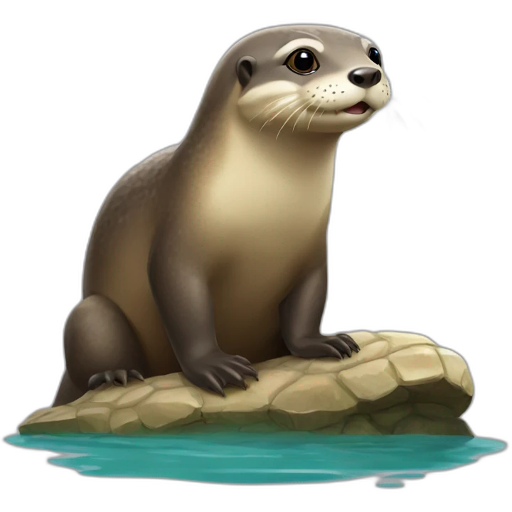 Loutre sur une tortue  emoji