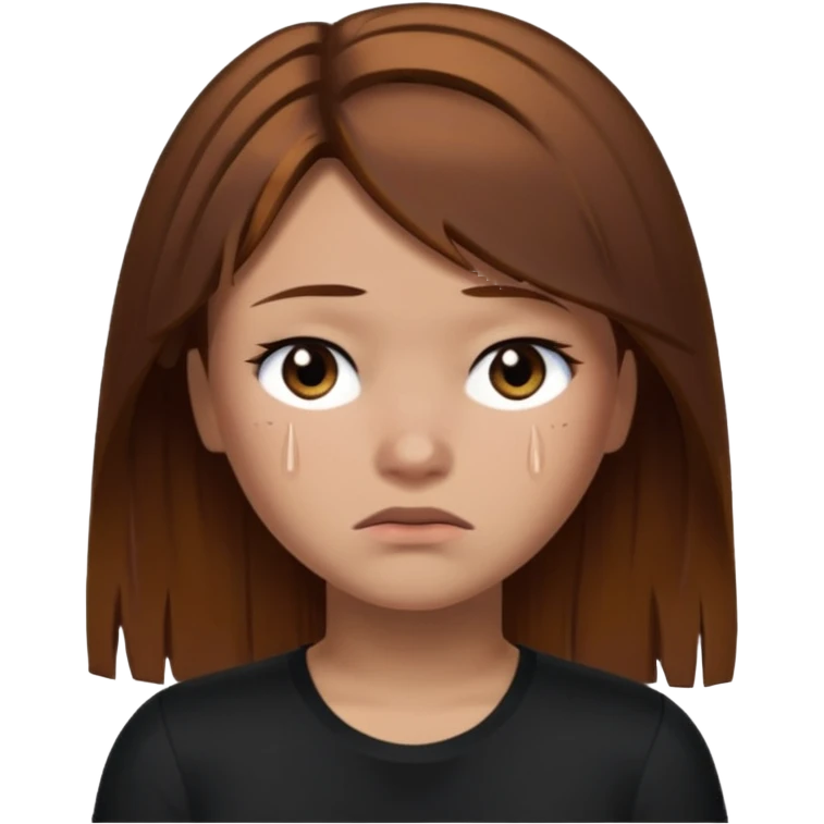 Roblox darians46 AVATARgirl whit brown hair and black shirt sad emoji