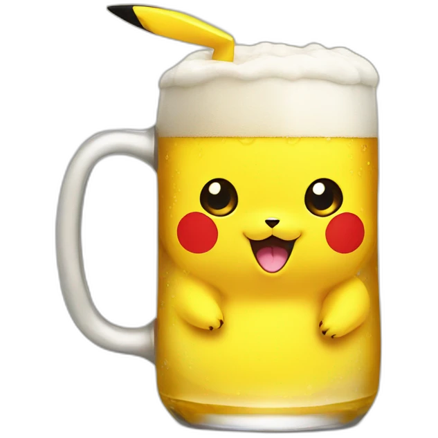 Pikachu drink beer emoji