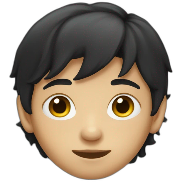 young dark-haired boy in hiding emoji