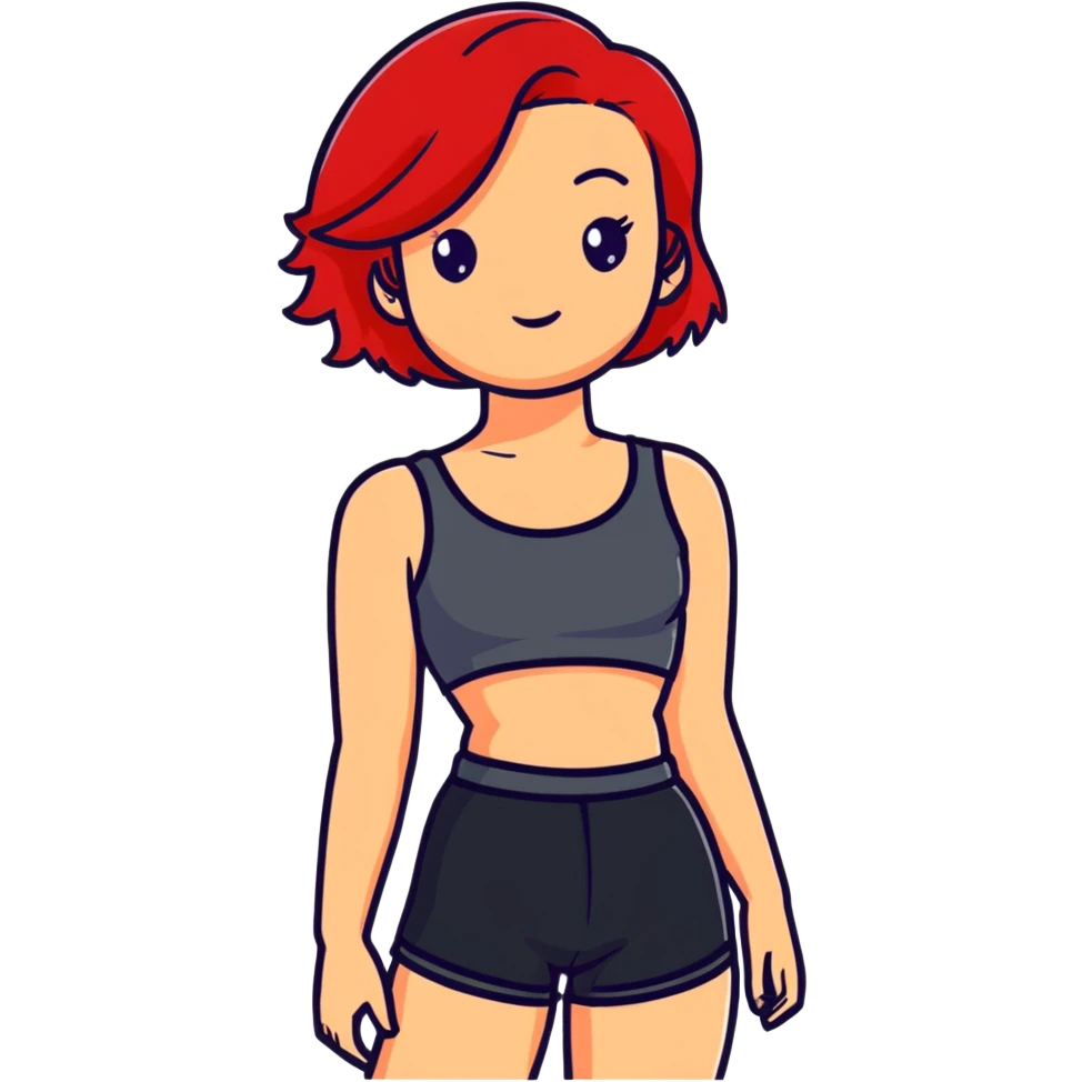 red-haired girl in a crop top emoji
