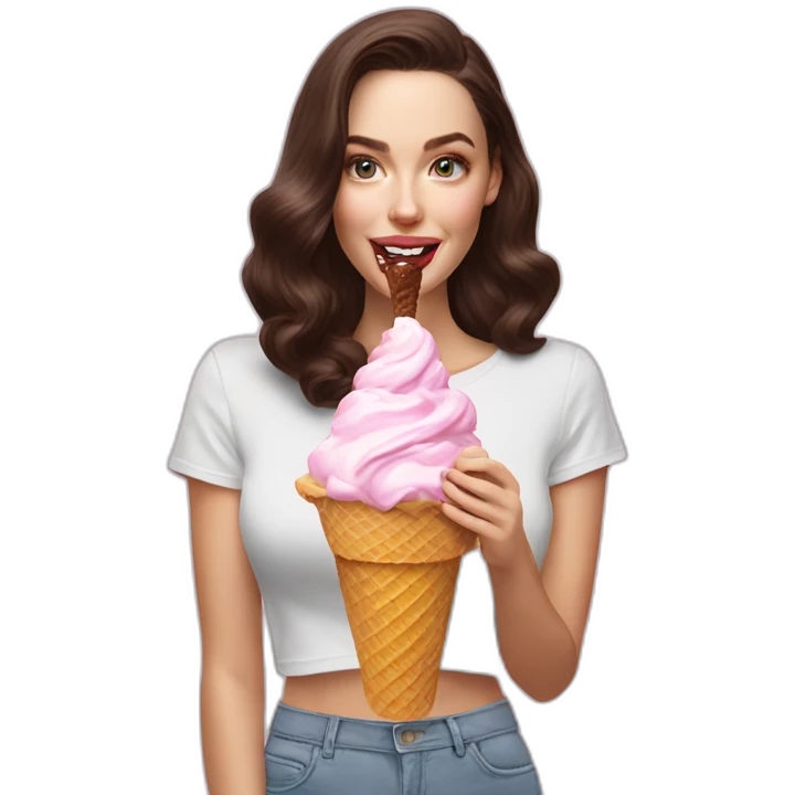 Lana rhoades eat an ice cream emoji
