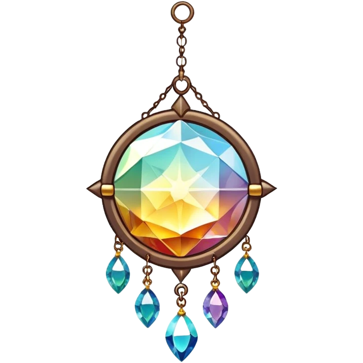 Hanging chained sun-catcher with crystal gemstones  emoji