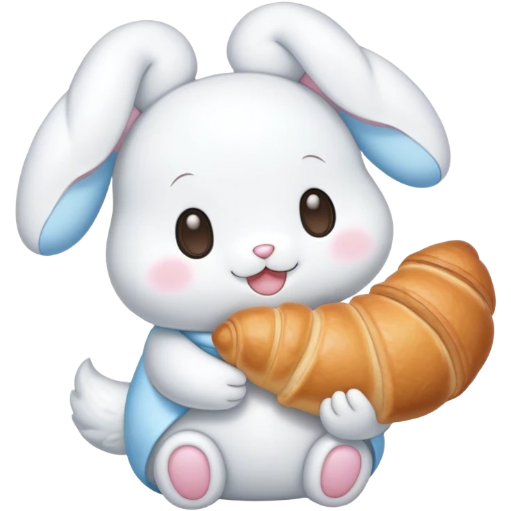 Cinnamoroll with a croissant  emoji