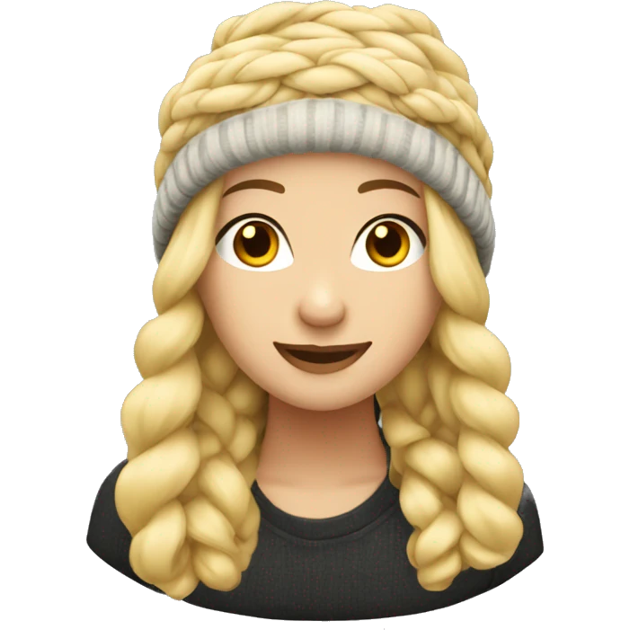  Blonde braided hair in beanie hat emoji