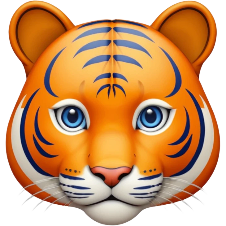 tiger all in blue color with orange eyes emoji