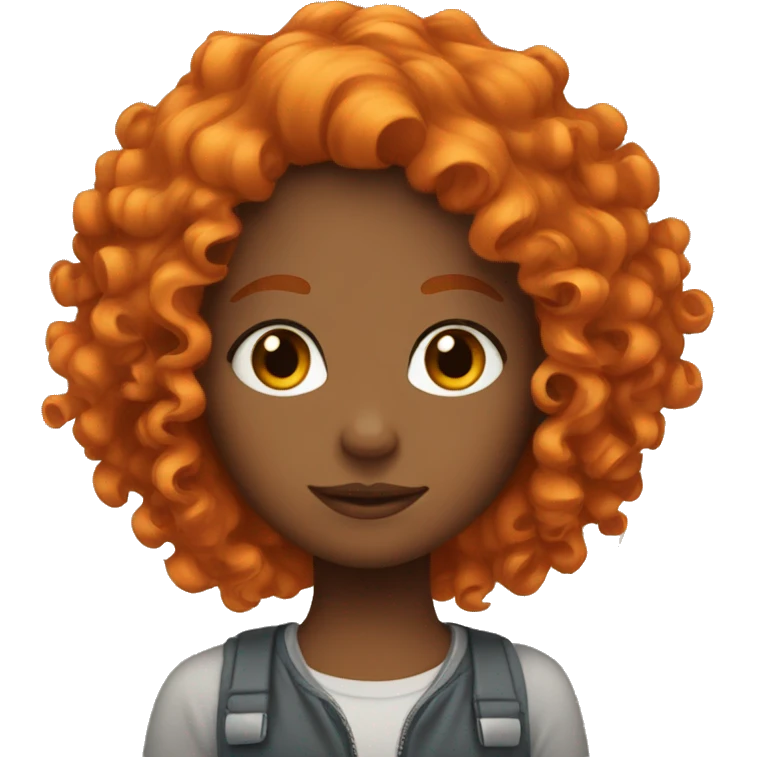 A curly girl with orange hair  emoji