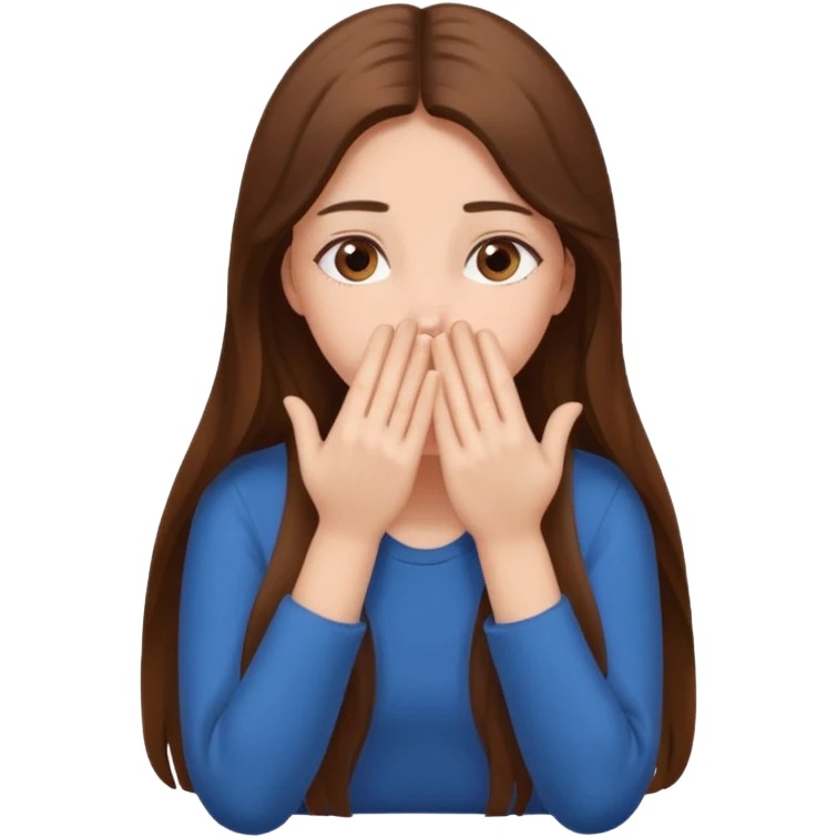 девочка  сидит и закрывает лицо руками emoji