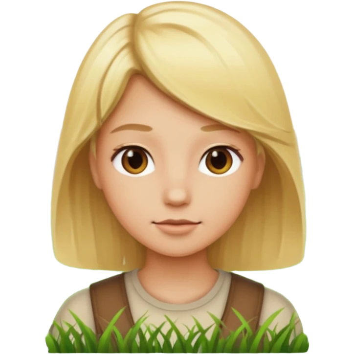 grass with blonde hair emoji