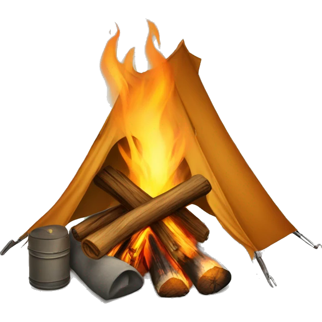 camping with bonfire emoji