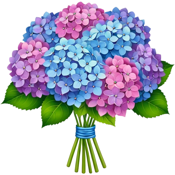 Bouquet of Hydrangeas colorful emoji