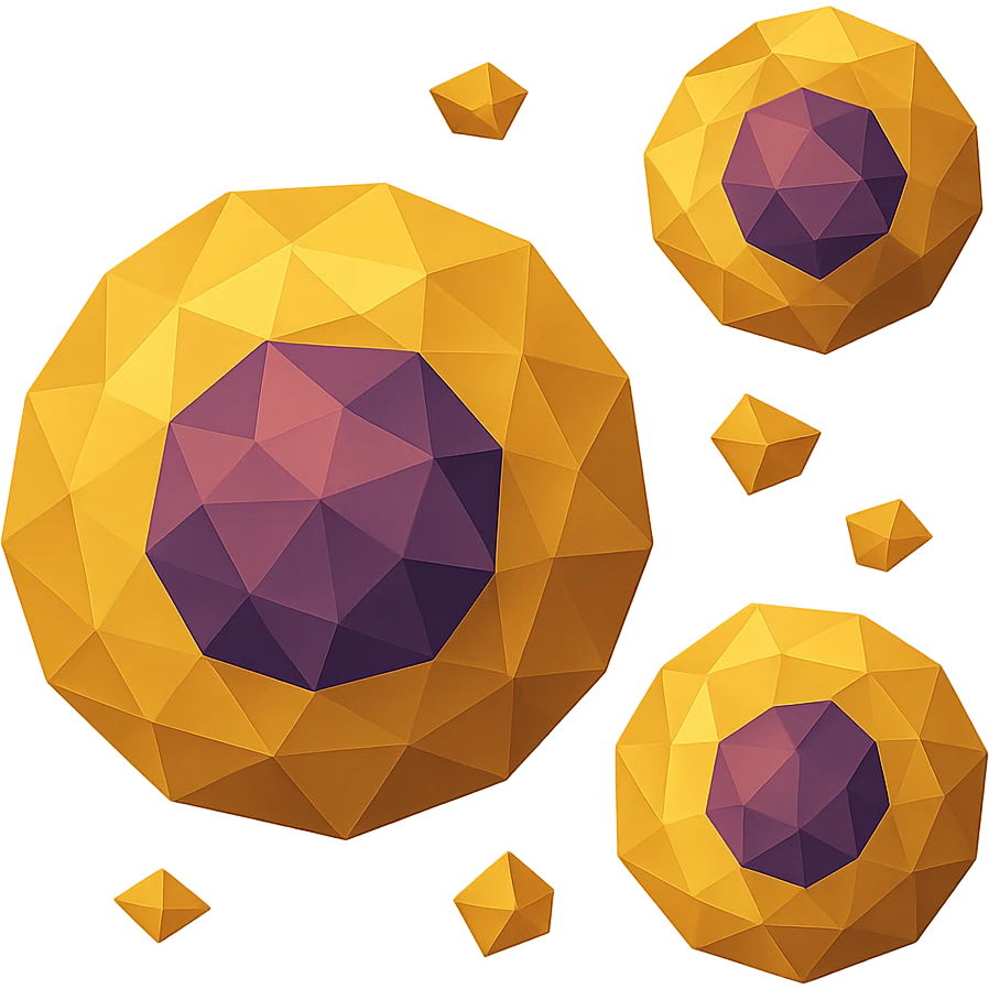 cells, abstract geometric interpretation, low-poly polygonal illustration emoji